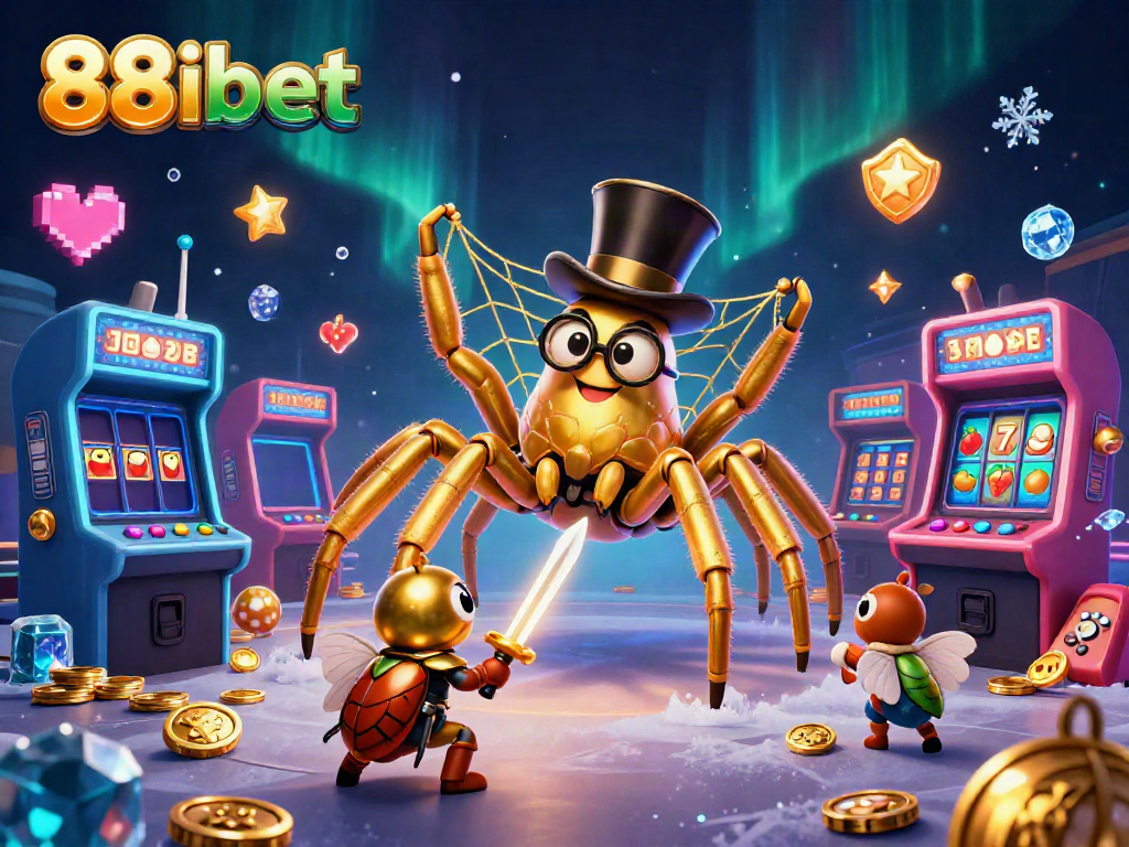 Engage with 88ibet's thrilling casino adventure featuring a golden tarantula and beetle knight.